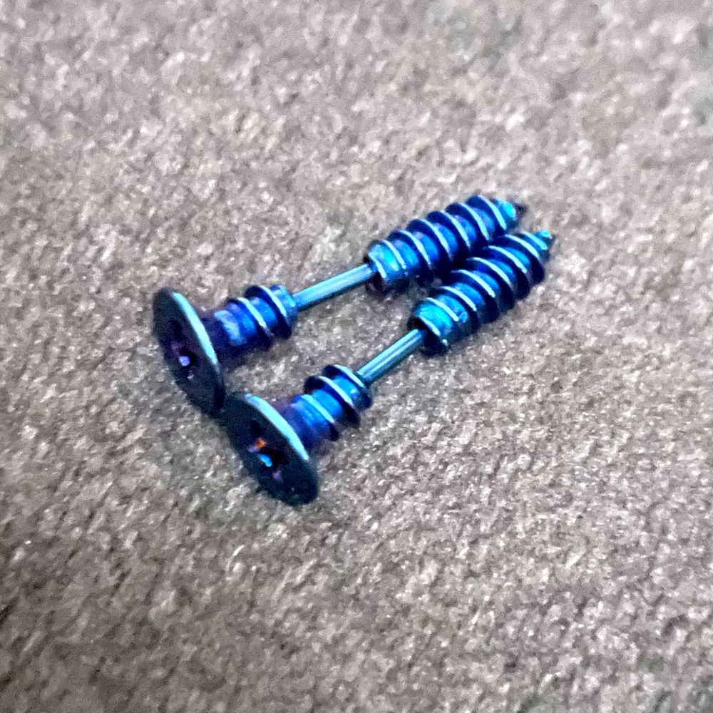 Dark Blue Unisex Screw Earrings